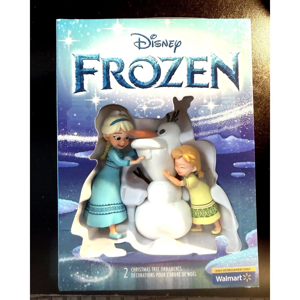 New in Box Disney Frozen Anna Elsa Olaf Christmas Tree Ornament Hallmark 2 In 1